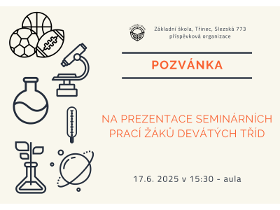 Zveme Vás na veřejnou prezentaci závěrečných seminárních prací